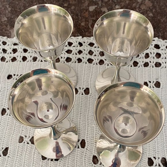 Set of 4 Valero Silver Plated Stemware, Cordial Cups, Made in Spain - Picture 2 of 16